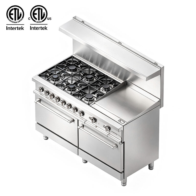 RB36-RG24-S 60″ Gas Combination Range (36″ hotplate + 24″ Griddle + 2 Ovens)